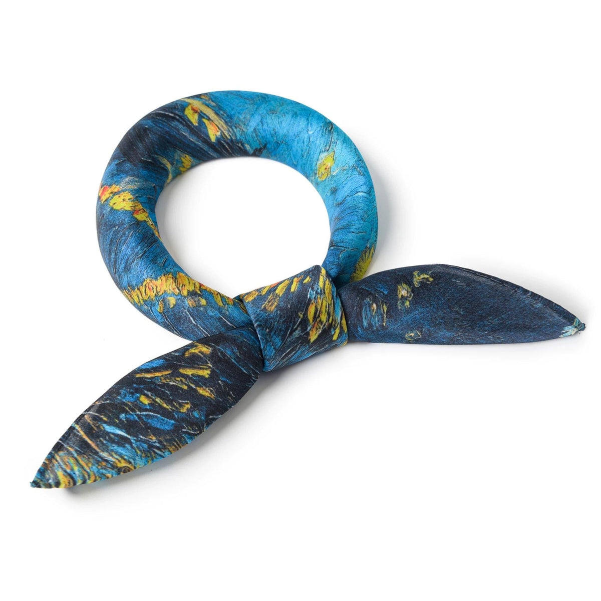 Wrapwhisper 100% Mulberry Silk Scarf 21”x21” 55×55 cm Vintage Moon and Star Print Silk Scarf | Retro Style Neck Square