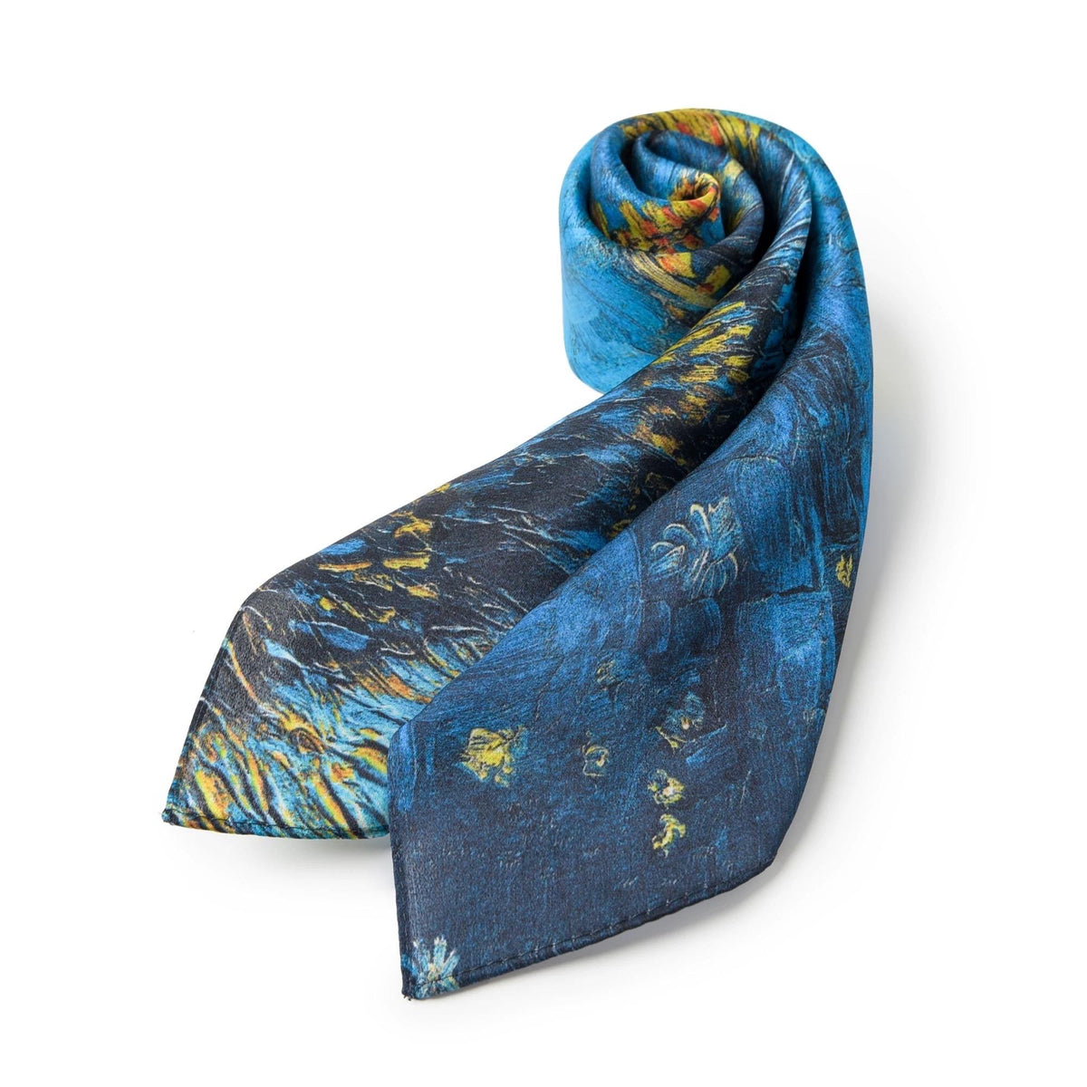 Wrapwhisper 100% Mulberry Silk Scarf 21”x21” 55×55 cm Vintage Moon and Star Print Silk Scarf | Retro Style Neck Square