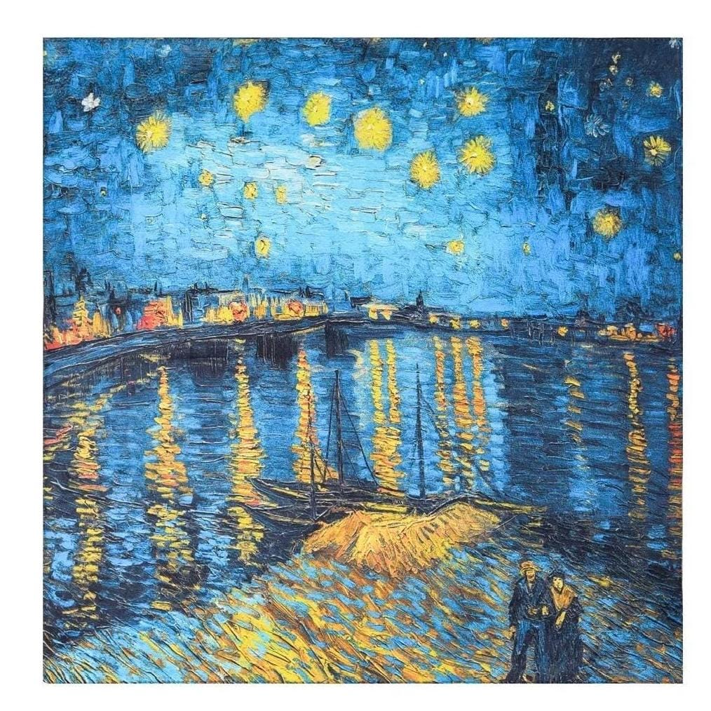 Wrapwhisper 100% Mulberry Silk Scarf 21”x21” 55×55 cm Vintage Moon and Star Print Silk Scarf | Retro Style Neck Square
