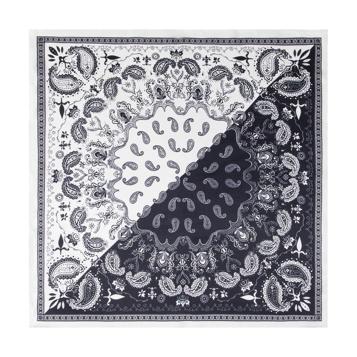 100% Mulberry Silk Scarf 21”x21” 55×55 cm Paisley Bandana with Scarf Ring | Vintage Amekaji British Neck Scarf