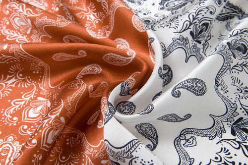 100% Mulberry Silk Scarf 21”x21” 55×55 cm Paisley Bandana with Scarf Ring | Vintage Amekaji British Neck Scarf