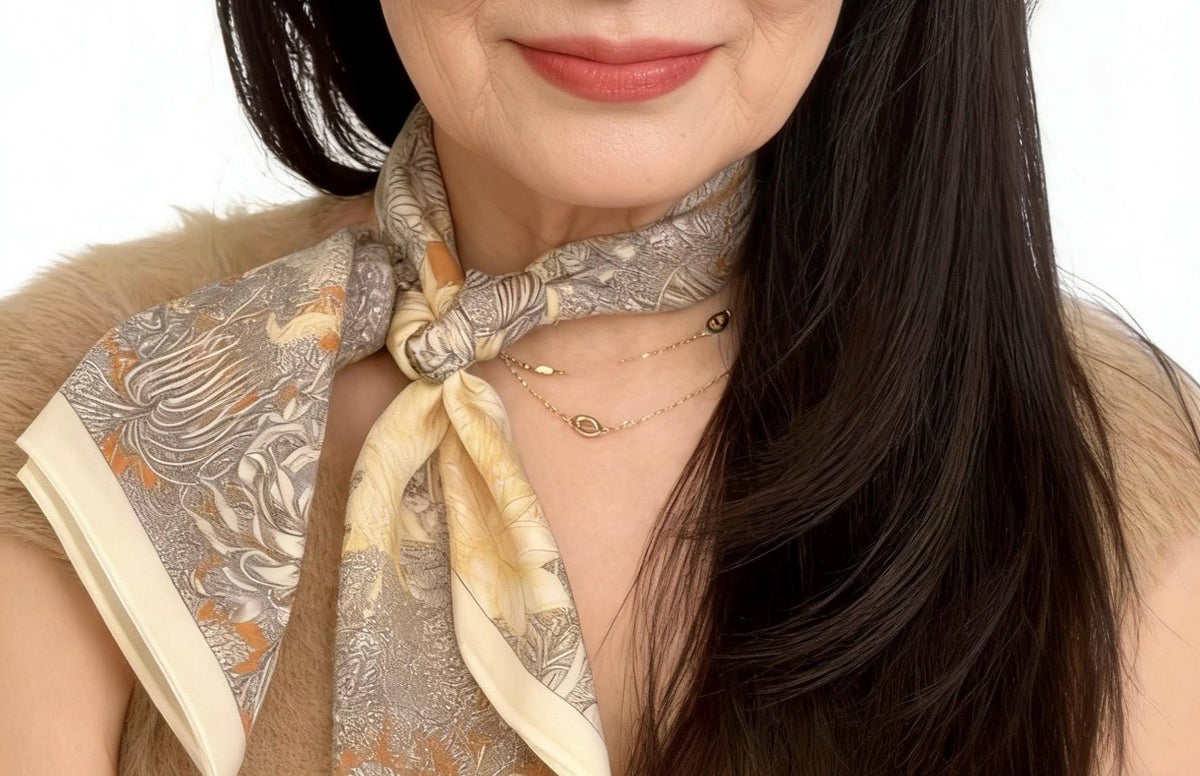 100% Mulberry Silk 26x26” 65×65 cm| Jungle Print Square Scarf | Headscarf Hair Wrap Neck Scarf Gift for her