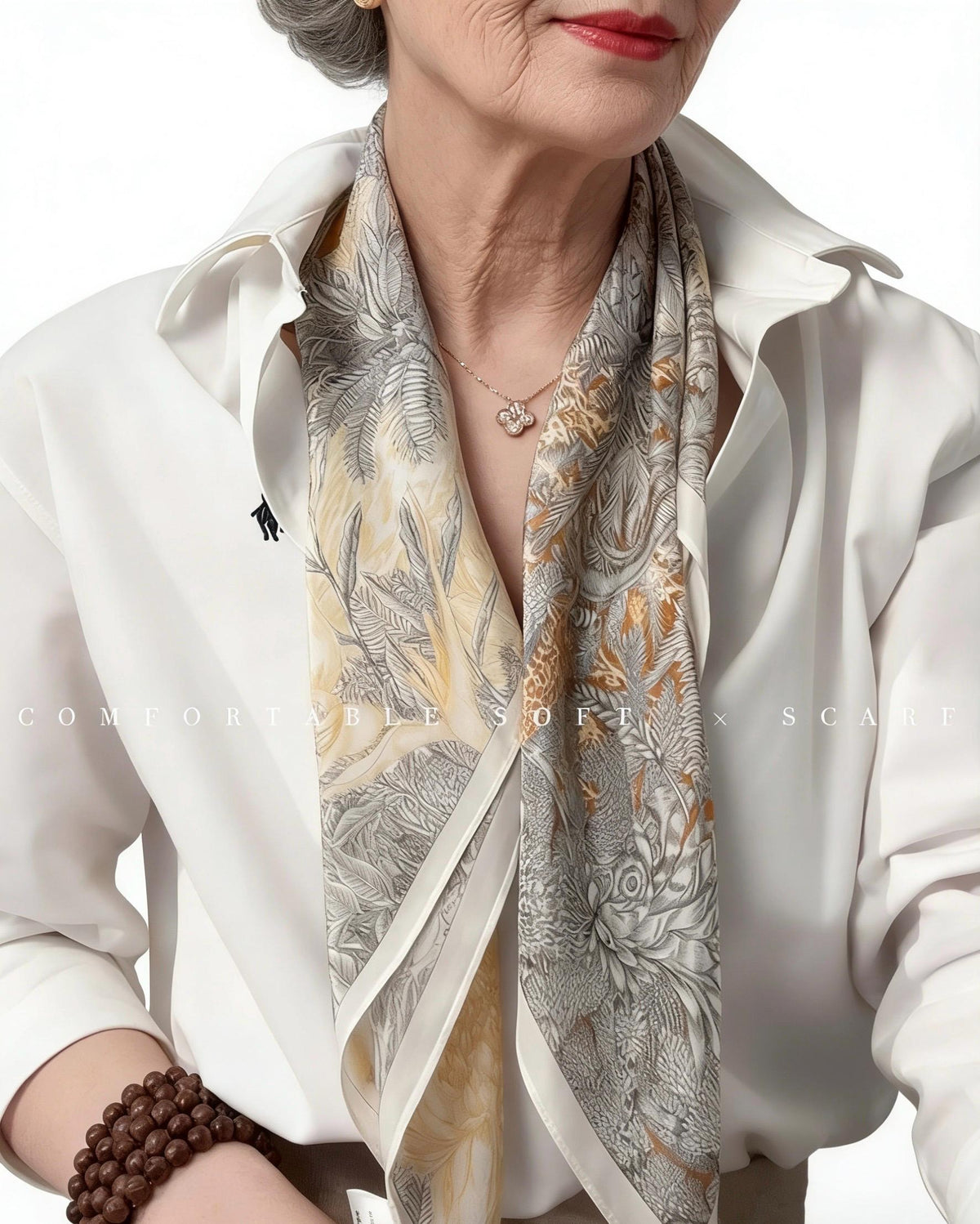 100% Mulberry Silk 26x26” 65×65 cm| Jungle Print Square Scarf | Headscarf Hair Wrap Neck Scarf Gift for her