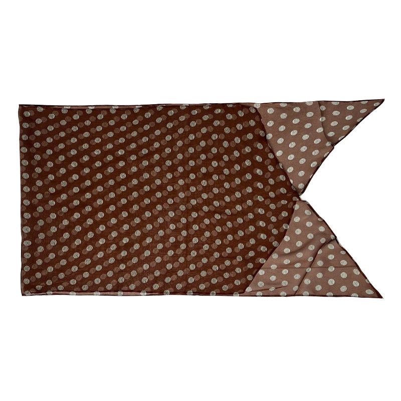 14x63" 35x160cm | Intellectual Polka Dot Scarf | Mulberry Silk Georgette Long Wrap | Luxury Multi-functional Shawl Hair Wrap Gift for Her
