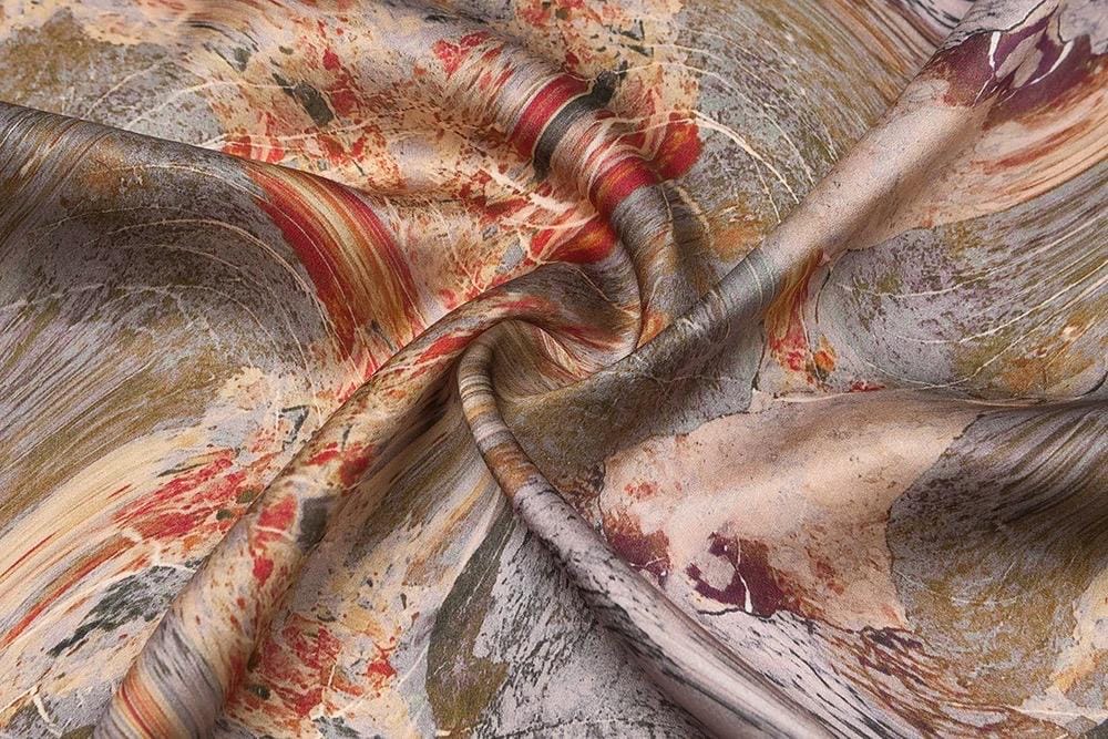 100% Mulberry Silk Scarf 21”x21” 55x55cm Vintage Oil Painting Square Scarf | Retro Pocket Square and Neck Tie