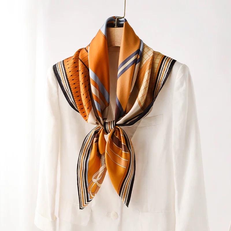100% Mulberry Silk Scarf 35”×35” 90×90 cm Equestrian Horse Print Silk Scarf | Vintage Patchwork Square Scarf