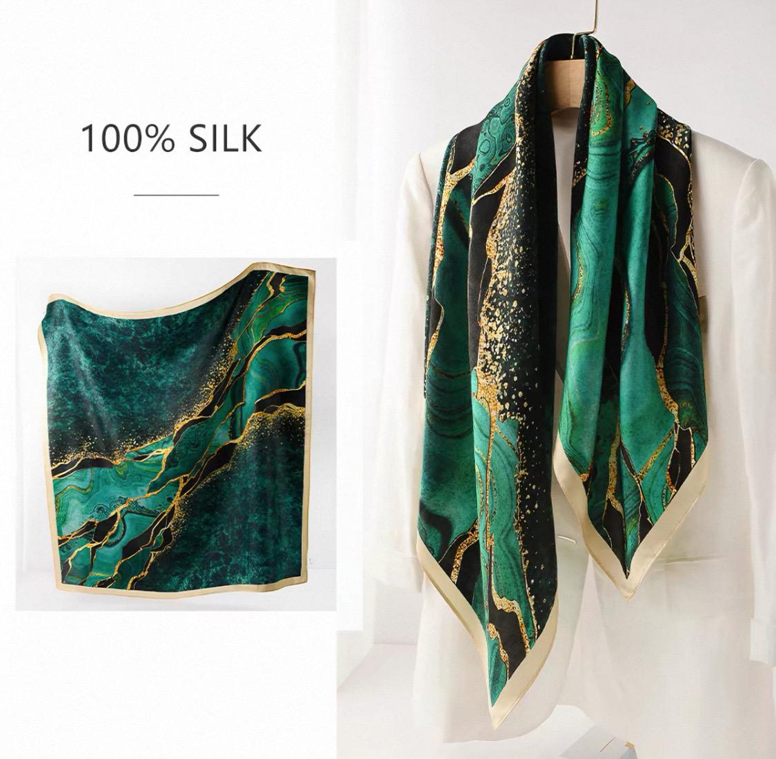 100% Mulberry Silk Scarf 35”×35” 90×90 cm Equestrian Horse Print Silk Scarf | Vintage Patchwork Square Scarf