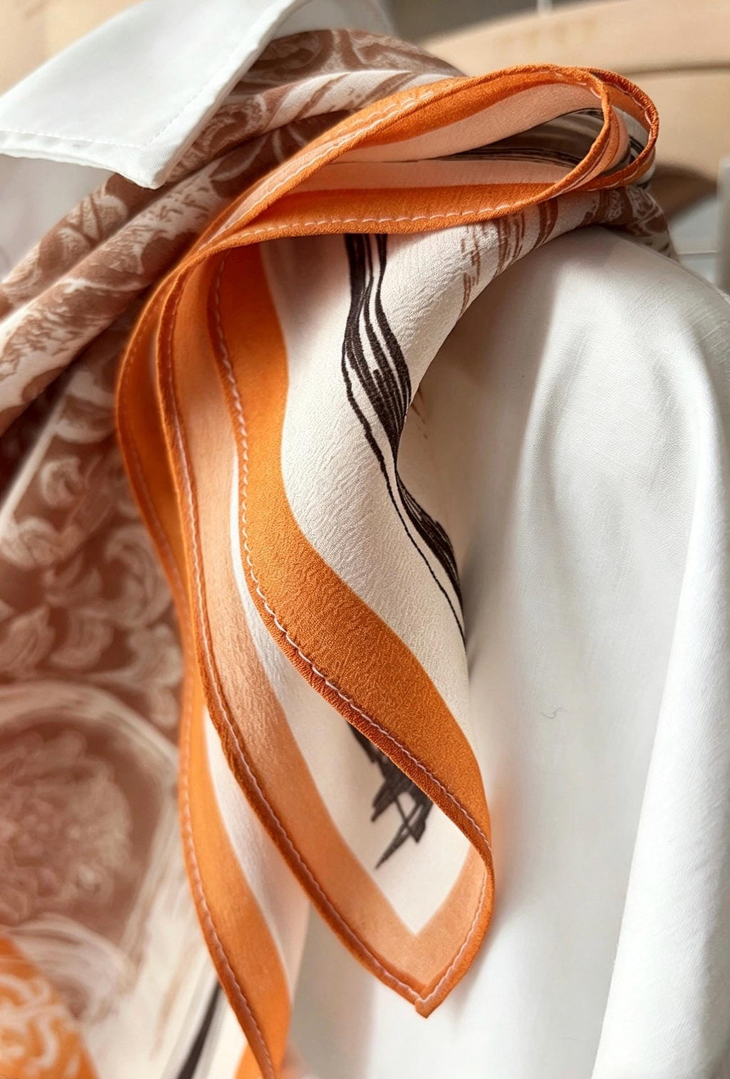 100% Mulberry Silk Scarf 25.5" Square Crepe De Chine, Artistic Patchwork Pink Silk Necktie, Versatile Hair Scarf, Elegant Gift for Women