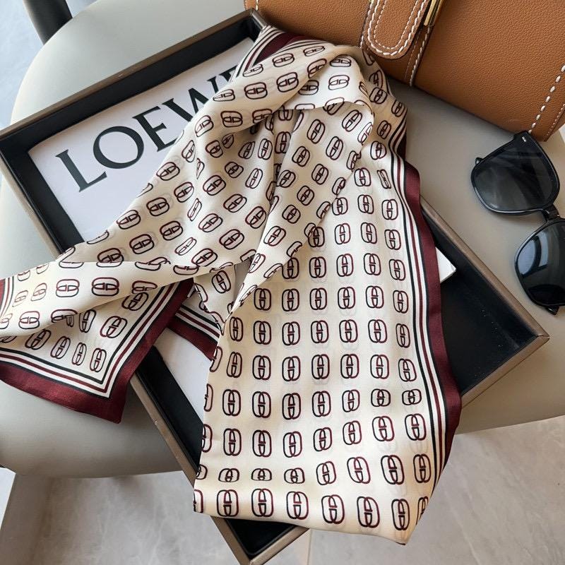 100% Mulberry Silk Skinny Scarf for Women, 6.7x59" Long Silk Ribbon Tie, Minimalist Neck Scarf, Elegant Hair Scarf, Luxury Purse Accessory