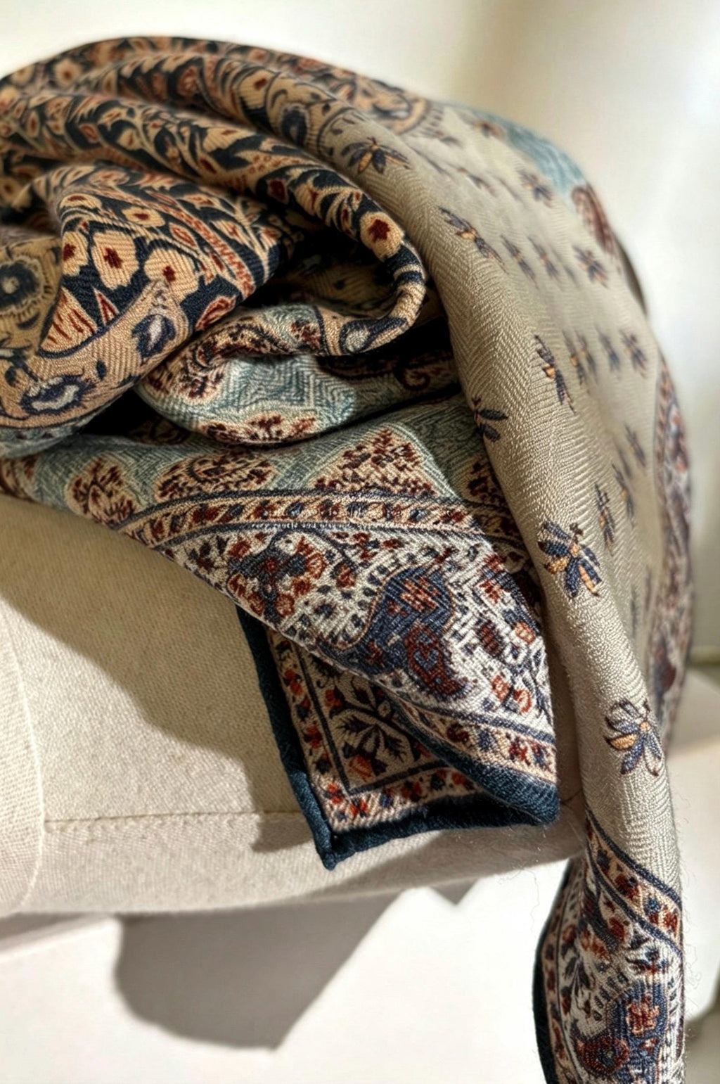 Silk Wool Square Scarf 27", Elegant Floral Neck Head Scarf for Women, Lightweight Luxury Shawl, Spring Autumn Accessory, Gift for Her