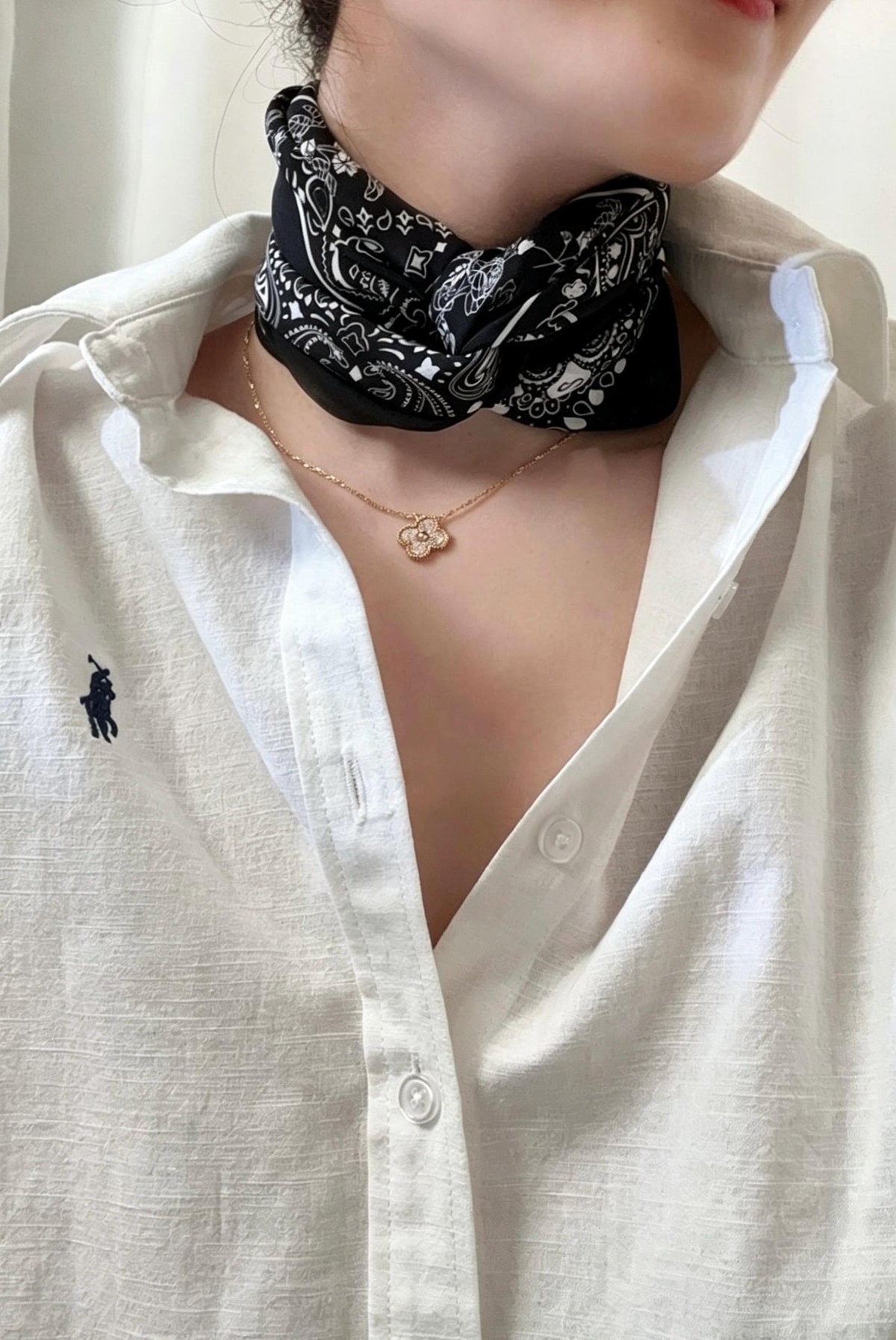 Vintage French Style Silk Scarf, Black & White Mulberry Silk Crepe de Chine Square 26", Elegant Classic Neckerchief, Retro Chic Head Scarf