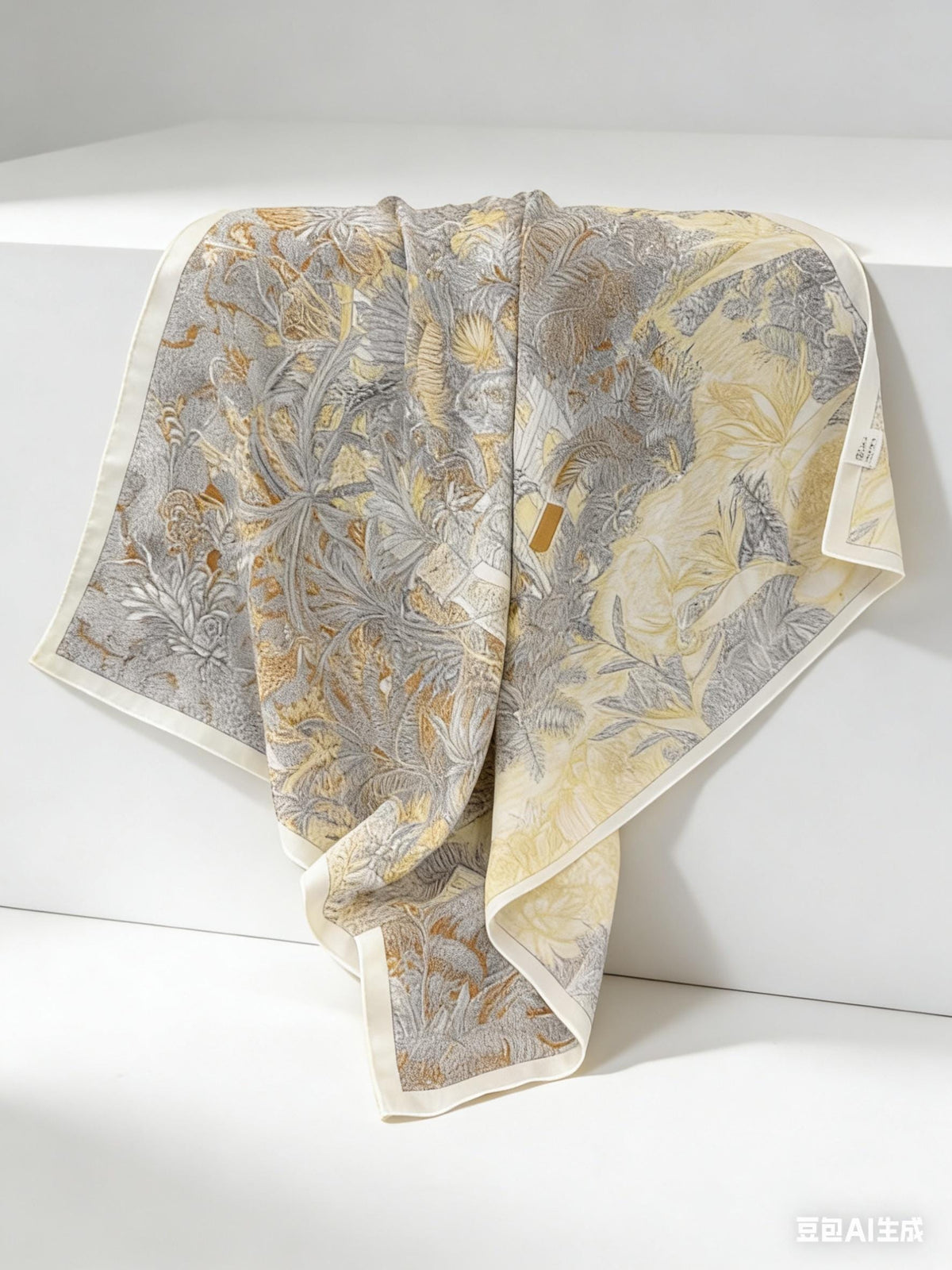 100% Mulberry Silk 26x26” 65×65 cm| Jungle Print Square Scarf | Headscarf Hair Wrap Neck Scarf Gift for her