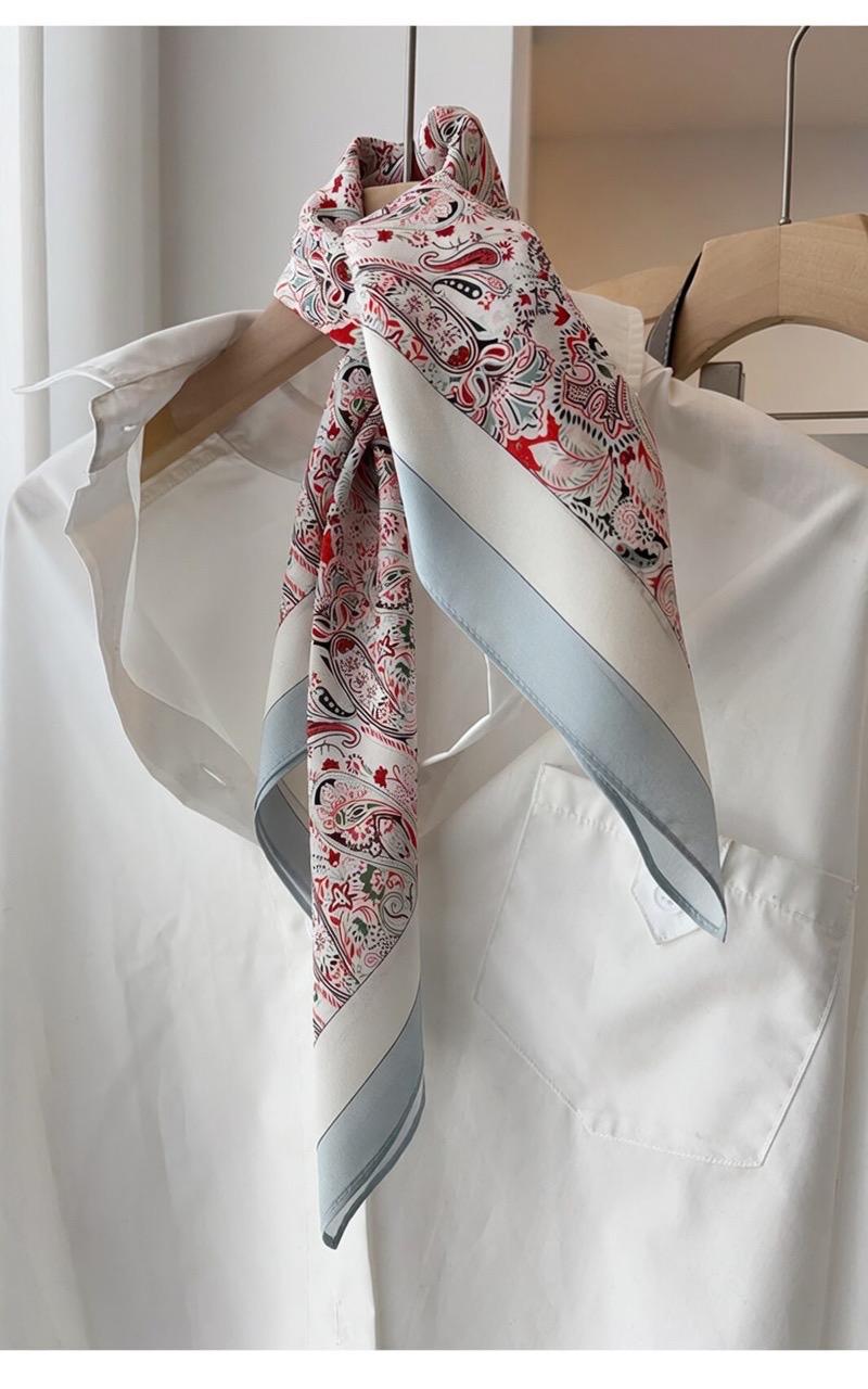Minimalist Silk Scarf 25" Square Crepe de Chine Neck Head Scarf for Women, Gentle Geometric Luxury Accessory, Chic Gift for Her, Soft Silk