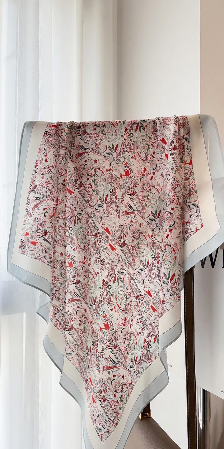 Minimalist Silk Scarf 25" Square Crepe de Chine Neck Head Scarf for Women, Gentle Geometric Luxury Accessory, Chic Gift for Her, Soft Silk