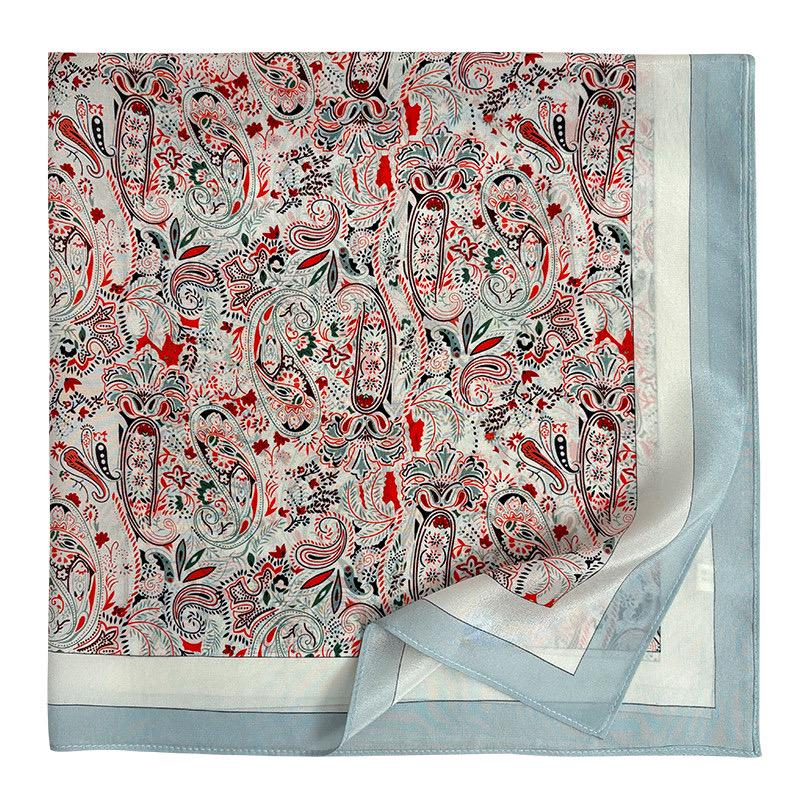 Minimalist Silk Scarf 25" Square Crepe de Chine Neck Head Scarf for Women, Gentle Geometric Luxury Accessory, Chic Gift for Her, Soft Silk