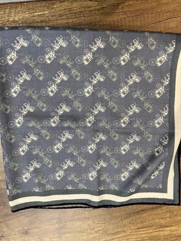 Luxurious Dusty Blue Silk Wool Scarf for Women, Large 35x35" Square Shawl, Elegant Soft Scarf, Gift for Her, All-match Premium Wrap