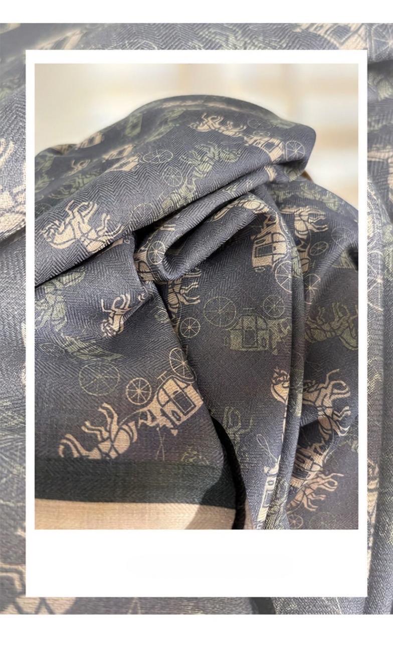 Luxurious Dusty Blue Silk Wool Scarf for Women, Large 35x35" Square Shawl, Elegant Soft Scarf, Gift for Her, All-match Premium Wrap
