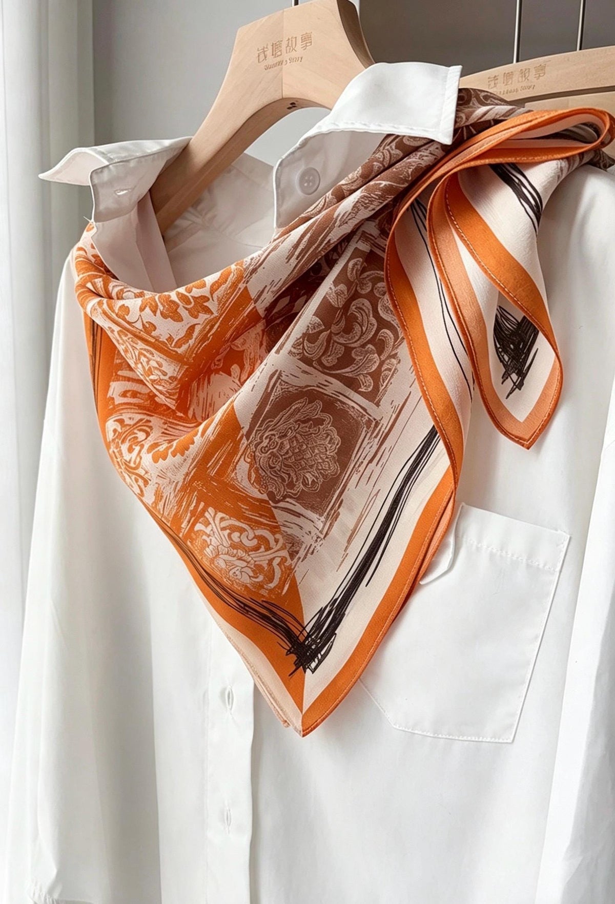100% Mulberry Silk Scarf 25.5" Square Crepe De Chine, Artistic Patchwork Pink Silk Necktie, Versatile Hair Scarf, Elegant Gift for Women