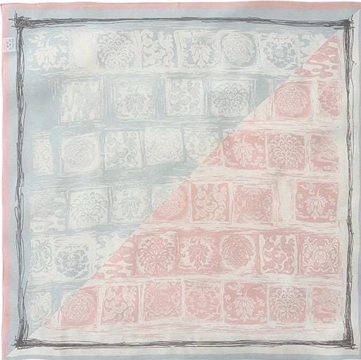 100% Mulberry Silk Scarf 25.5" Square Crepe De Chine, Artistic Patchwork Pink Silk Necktie, Versatile Hair Scarf, Elegant Gift for Women