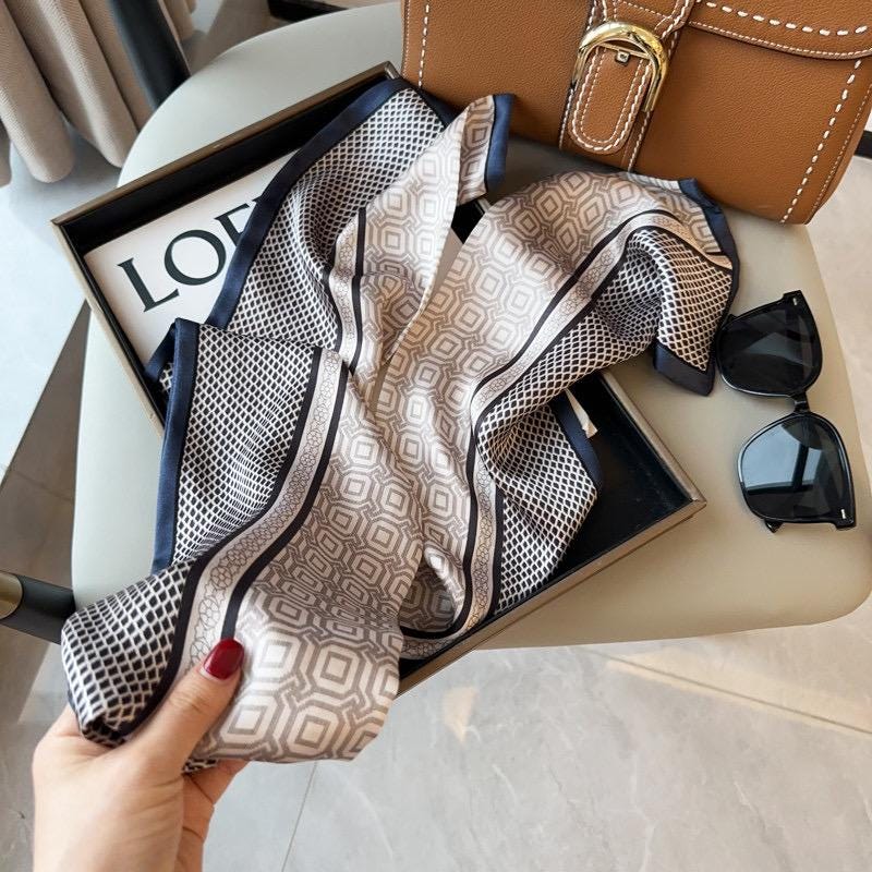 100% Mulberry Silk Skinny Scarf for Women, 6.7x59" Long Silk Ribbon Tie, Minimalist Neck Scarf, Elegant Hair Scarf, Luxury Purse Accessory