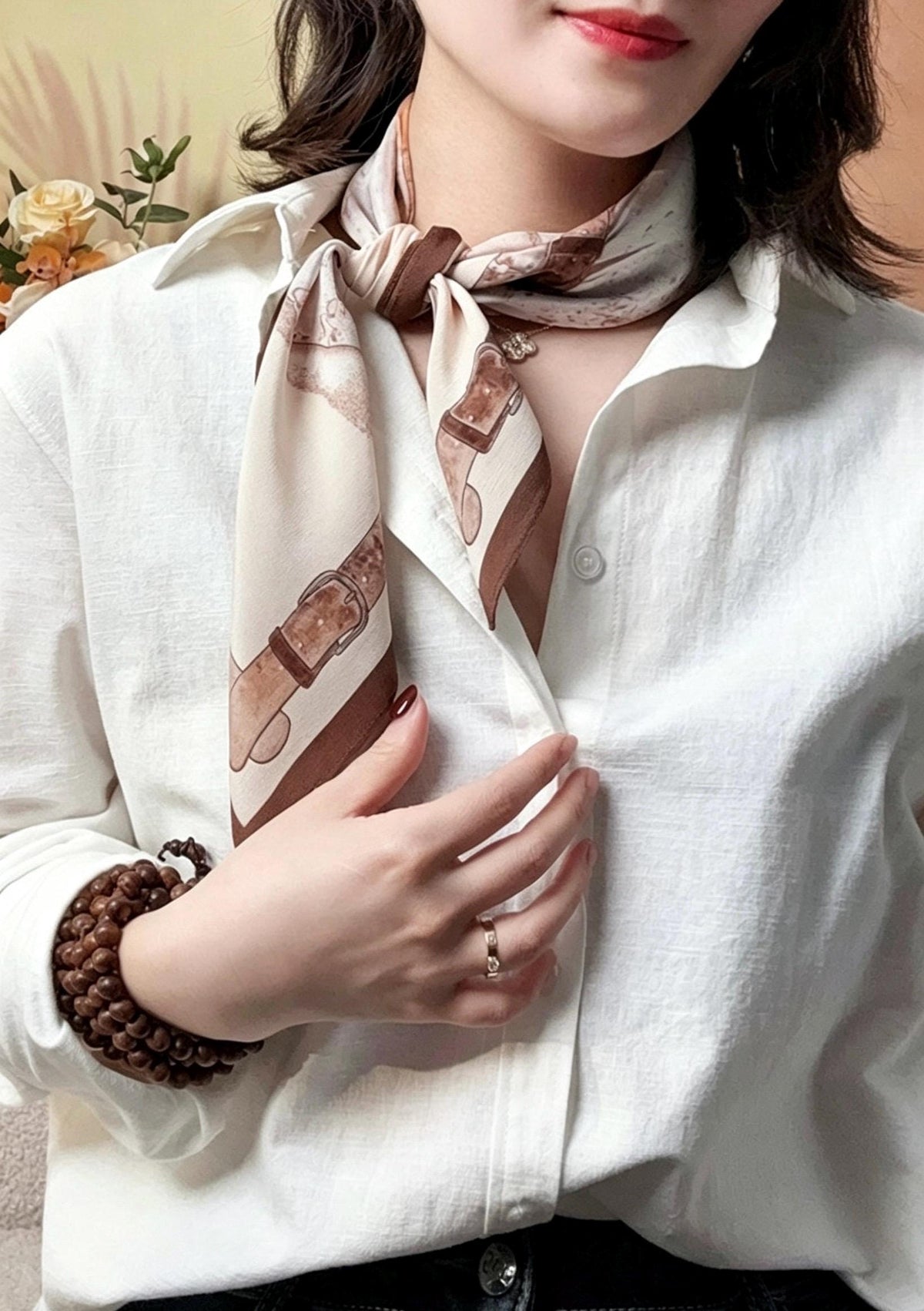 Elegant Fairy Blue Silk Scarf 100% Mulberry Silk Crepe de Chine Square Scarf 25" Spring Summer Lightweight Neck Scarf Luxury Gift for Women