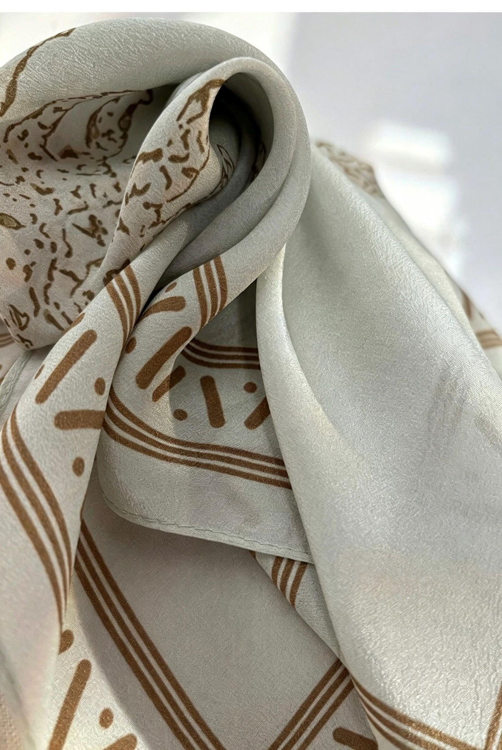 Rare Pea Green Silk Scarf 100% Mulberry Silk Crepe de Chine Square Scarf 25" Exotic Ethnic Style Lightweight Neck Scarf Luxury Gift for Her