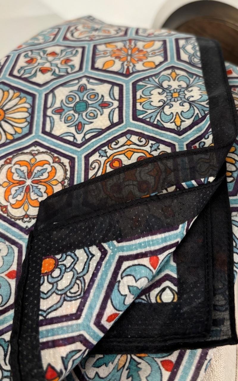 Elegance Smoke Blue Silk Cotton Scarf 25in Square Women Summer Versatile Mulberry Silk Chic Neckerchief Multifunctional Bandana Gift Her