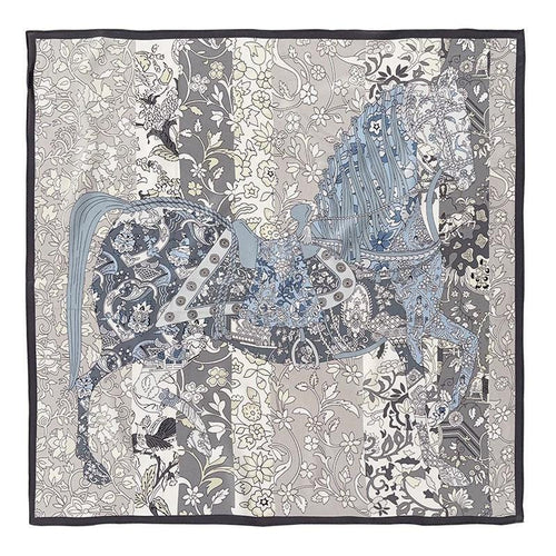 100% Mulberry Silk Scarf 25"x25" 65x65cm, Elegant Blue Crepe de Chine Silk Square, Premium Head Scarf, Chic Hand-Rolled Gift for Her