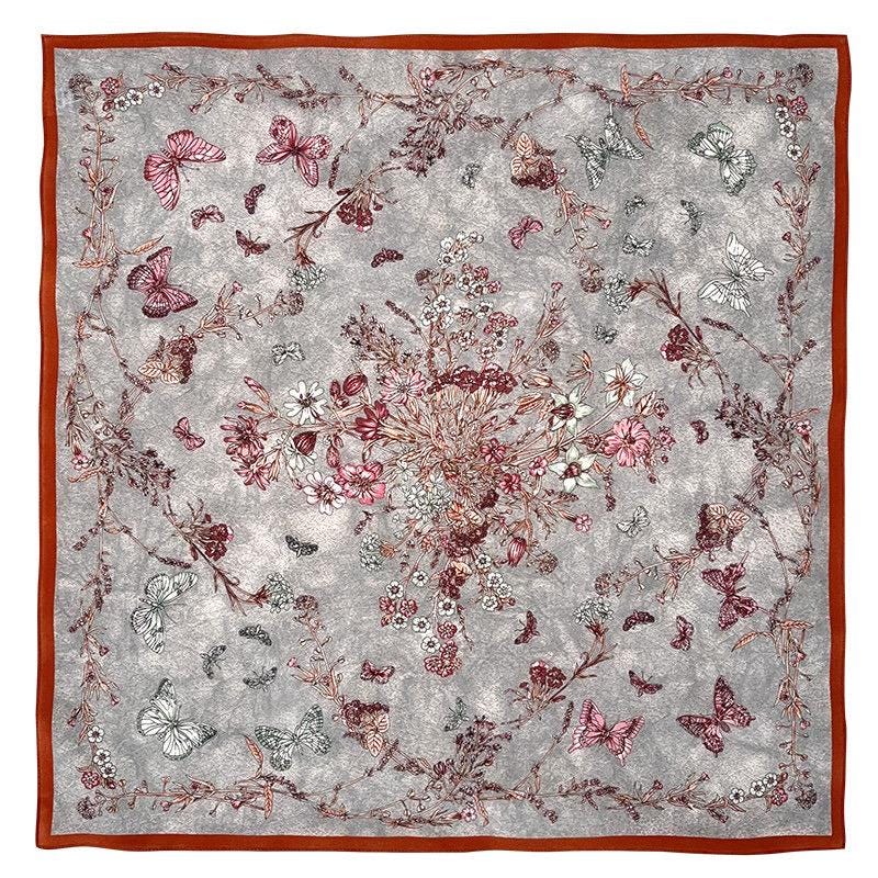 100% Mulberry Silk Scarf 25"x25" 65x65cm, Elegant Morandi Crepe de Chine Silk Neck Scarf, Luxury Hair Head Scarf, Chic Gift for Her, Summer