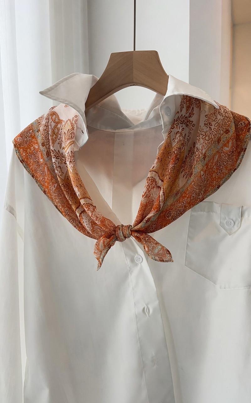Classic Paisley Sili Gauze Silk Scarf, Summer Garden Mulberry Silk Neckerchief for Women, Elegant Decorative Bandana, 25" Square Scarf
