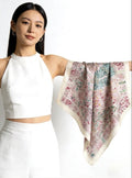 Australian Wool Scarf 35"x35" 88x88cm, Secret Garden Hollow Out Luxury Shawl, Lace Floral Large Square Wrap, Soft Spring Autumn Cape