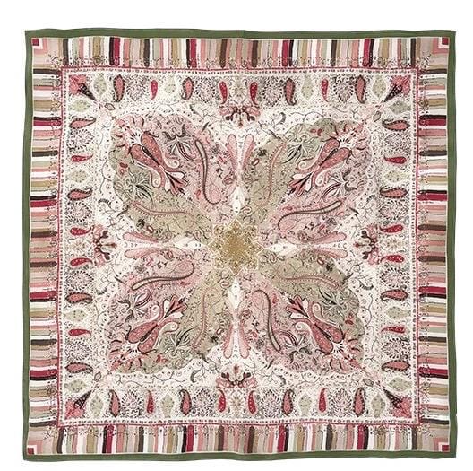 100% Mulberry Silk Scarf 26"x26" 65x65cm, Paisley Garden Silk Neckerchief, Elegant Square Scarf, Silk Hair Bandana, Luxury Gift for Her