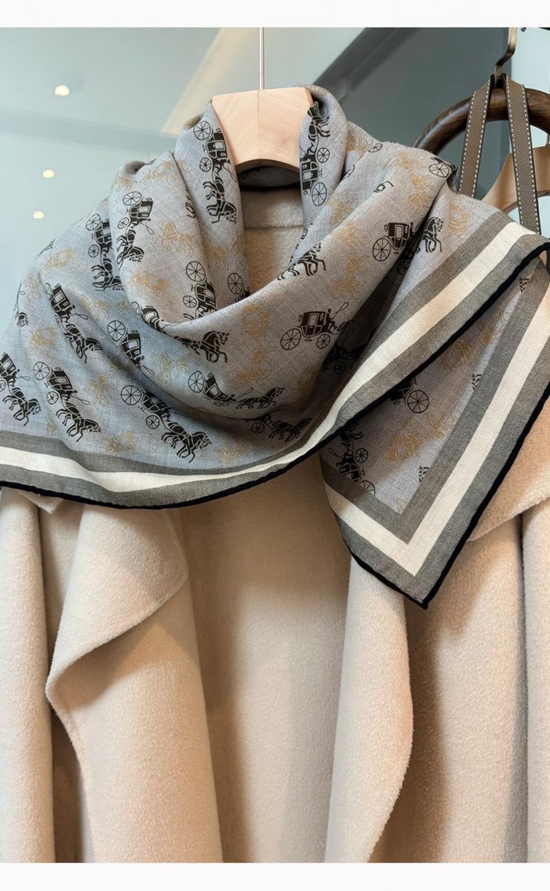 Luxurious Dusty Blue Silk Wool Scarf for Women, Large 35x35" Square Shawl, Elegant Soft Scarf, Gift for Her, All-match Premium Wrap