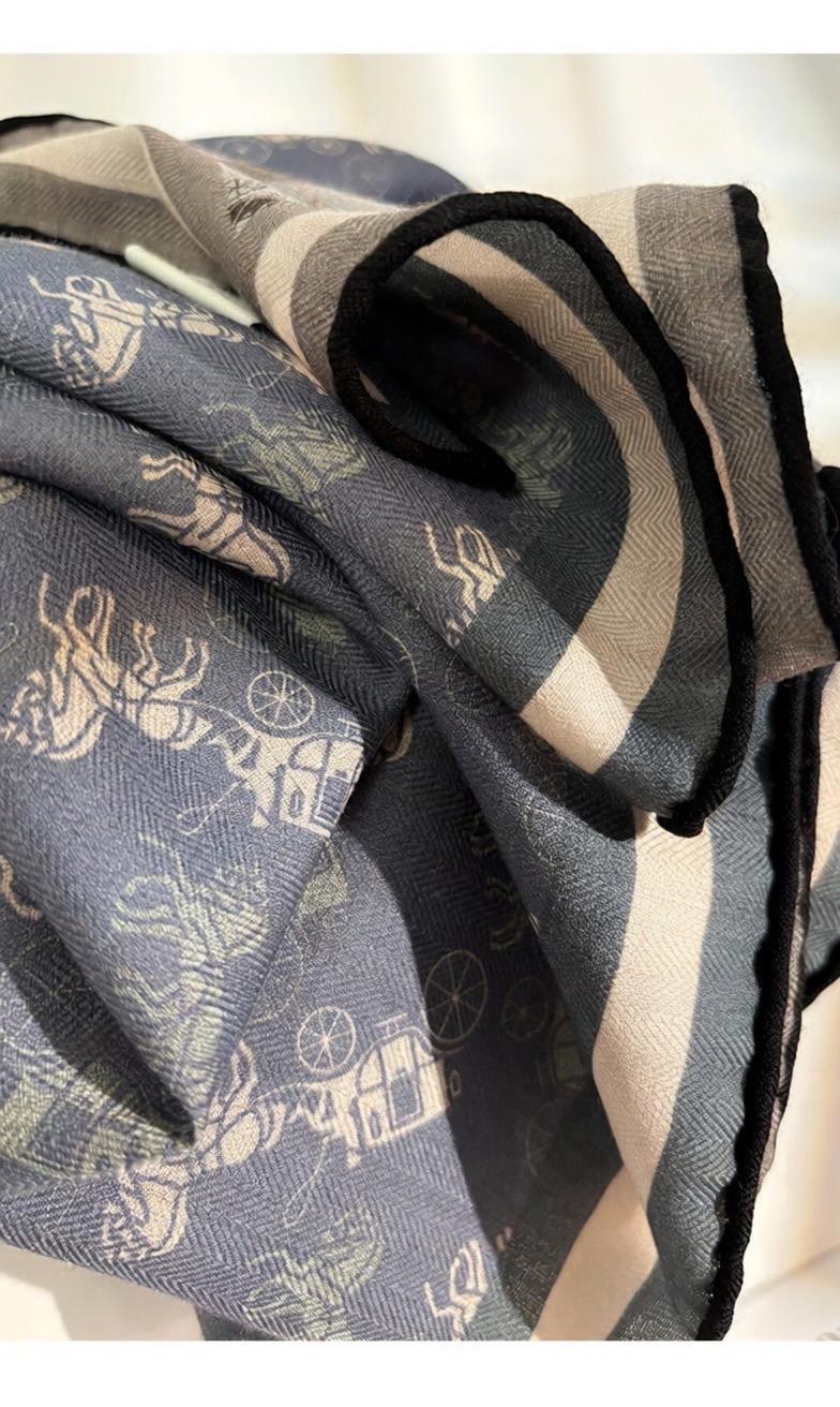 Luxurious Dusty Blue Silk Wool Scarf for Women, Large 35x35" Square Shawl, Elegant Soft Scarf, Gift for Her, All-match Premium Wrap