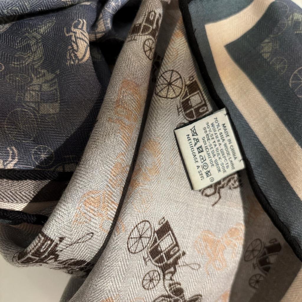 Luxurious Dusty Blue Silk Wool Scarf for Women, Large 35x35" Square Shawl, Elegant Soft Scarf, Gift for Her, All-match Premium Wrap