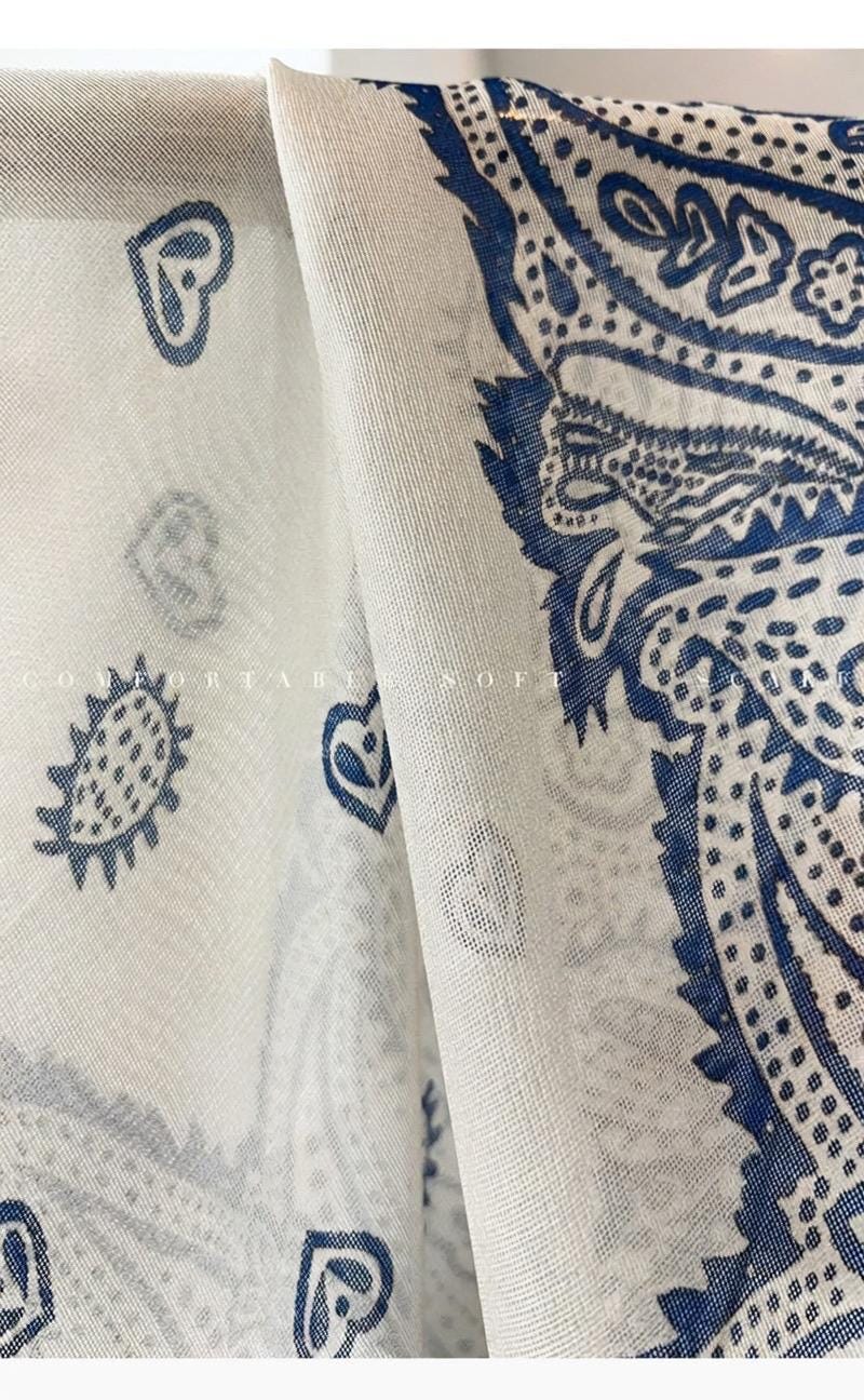 Canglan Ripple Silk Scarf for Women, Luxury 25" Paisley Mulberry Silk Neckerchief, Elegant Summer Waistband Hair Tie, Artisan Gift her