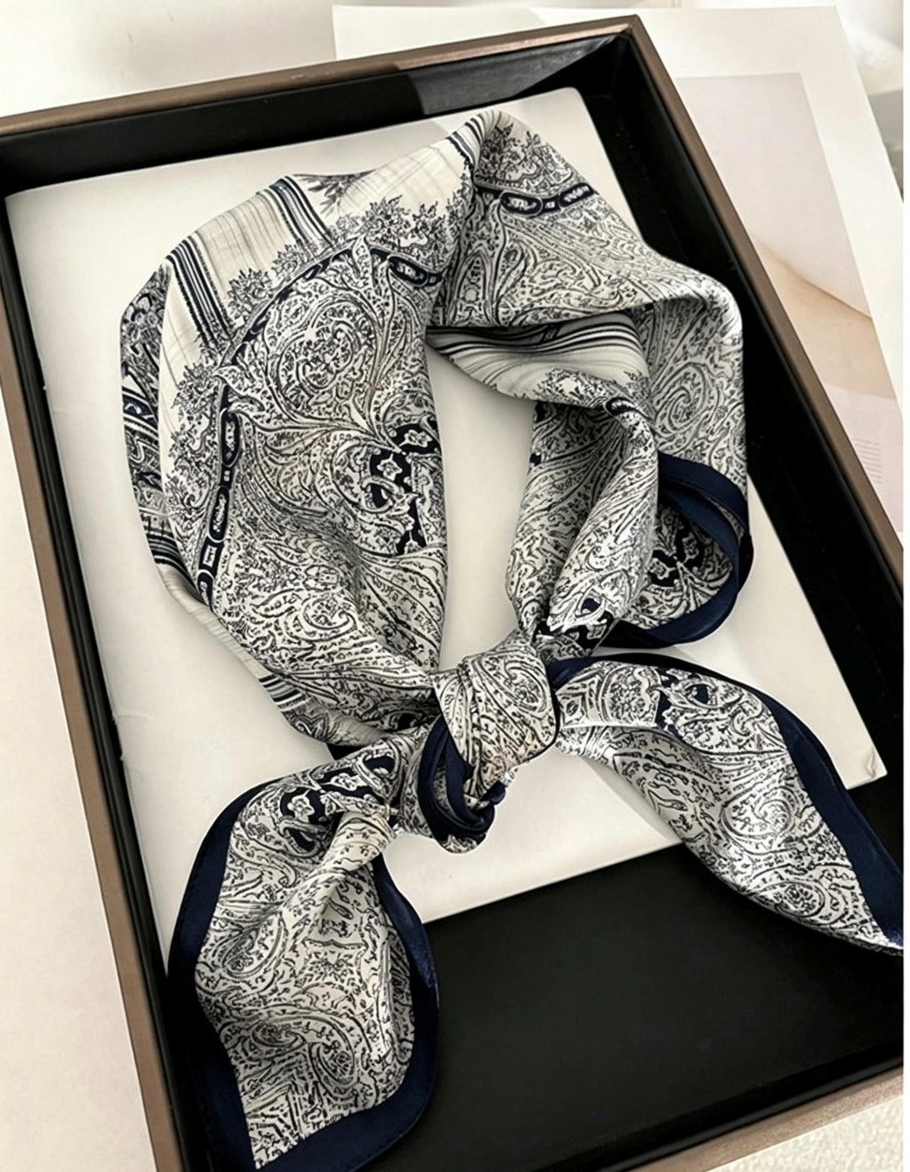 100% Silk Wool Scarf 25"x25" 65x65cm,Gray Luxury Mulberry Silk Scarf,Elegant Intellectual Silk Necktie,Chic Minimalist Head Scarf