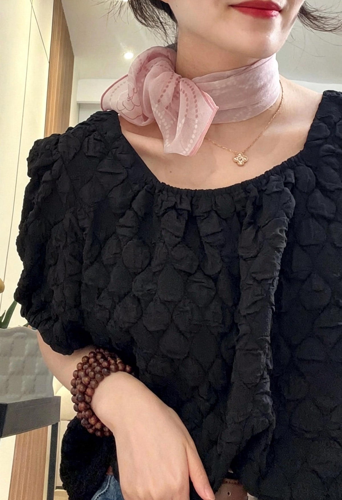 100% Silk Wool Scarf 26"x26" 65x65cm,Romantic Soft Pink Mulberry Silk Scarf,Sheer Georgette Silk Square,Lightweight Elegant Shawl