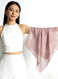 100% Silk Wool Scarf 26"x26" 65x65cm,Romantic Soft Pink Mulberry Silk Scarf,Sheer Georgette Silk Square,Lightweight Elegant Shawl