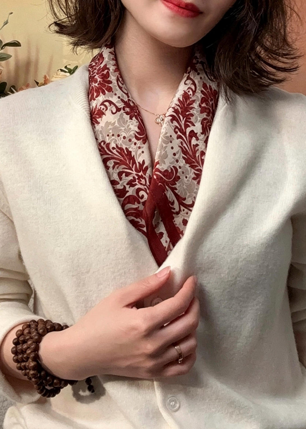 100% Mulberry Silk Scarf 26x26" 65x65CM, Master Classical Art Print, Silk Crepe de Chine Square Scarf, Elegant Artistic Neck Scarf for Women