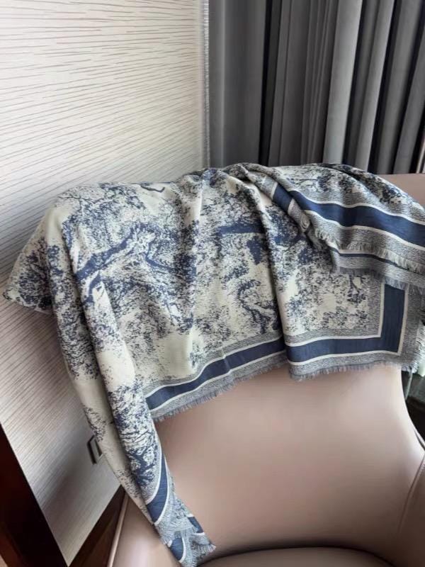 Heavy Jacquard Silk Wool Scarf, Jungle Animals Print Square Shawl, Large 55"x55" Winter Wrap, Luxury Gift for Her, Toile de Jouy Style