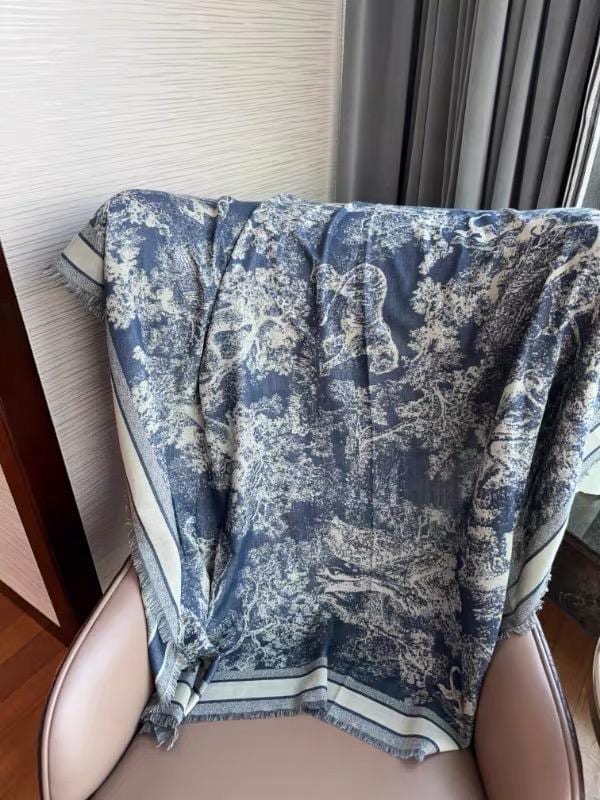 Heavy Jacquard Silk Wool Scarf, Jungle Animals Print Square Shawl, Large 55"x55" Winter Wrap, Luxury Gift for Her, Toile de Jouy Style
