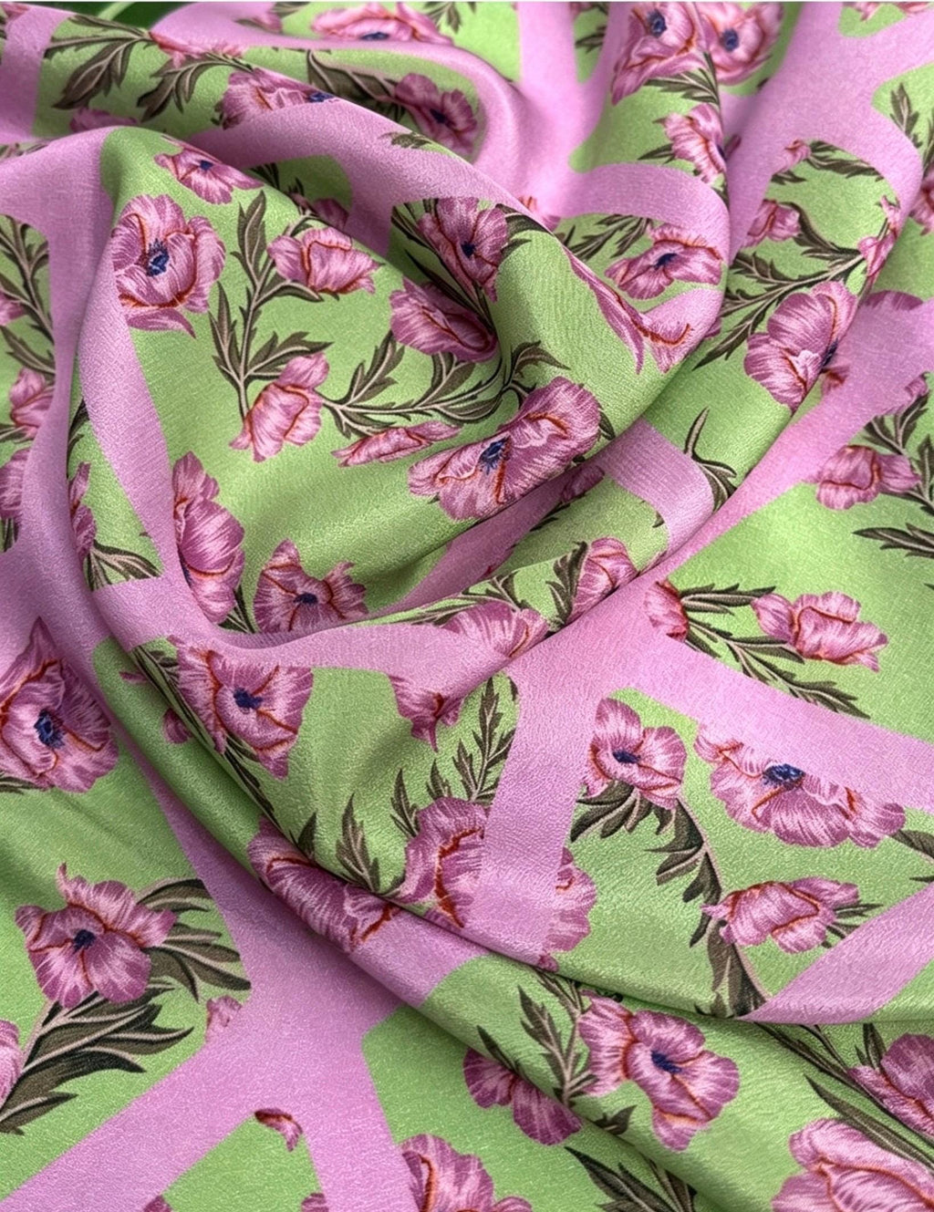 100% Mulberry Silk Scarf 26x26" 65x65CM, Romantic Spring Pastel Silk Square Scarf, Hand-Rolled Crepe de Chine Neck Scarf, Luxury Floral Gift
