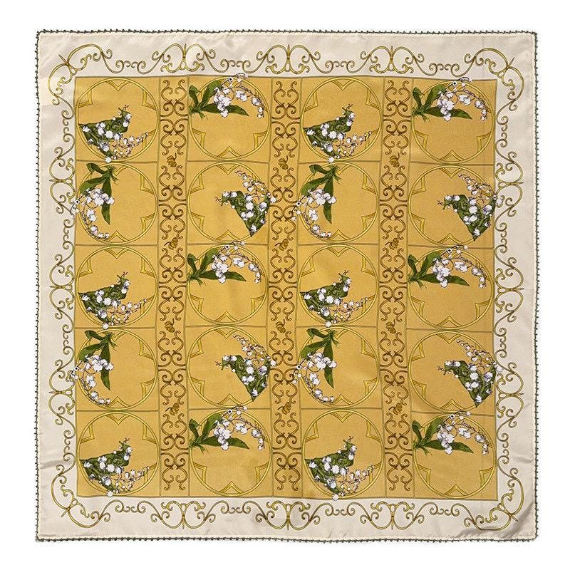 100% Mulberry Silk Scarf 25"x25" 65x65cm, Elegant Blue Crepe de Chine Silk Square, Premium Neck Scarf, Chic Hand-Rolled Luxury Gift for Her