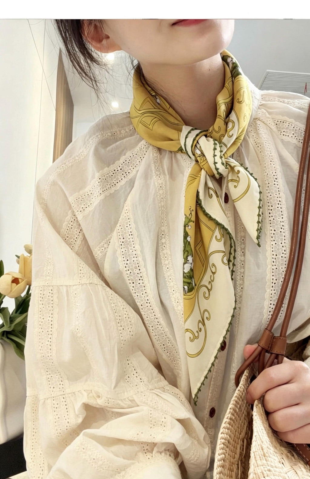 100% Mulberry Silk Scarf 25"x25" 65x65cm, Elegant Blue Crepe de Chine Silk Square, Premium Neck Scarf, Chic Hand-Rolled Luxury Gift for Her