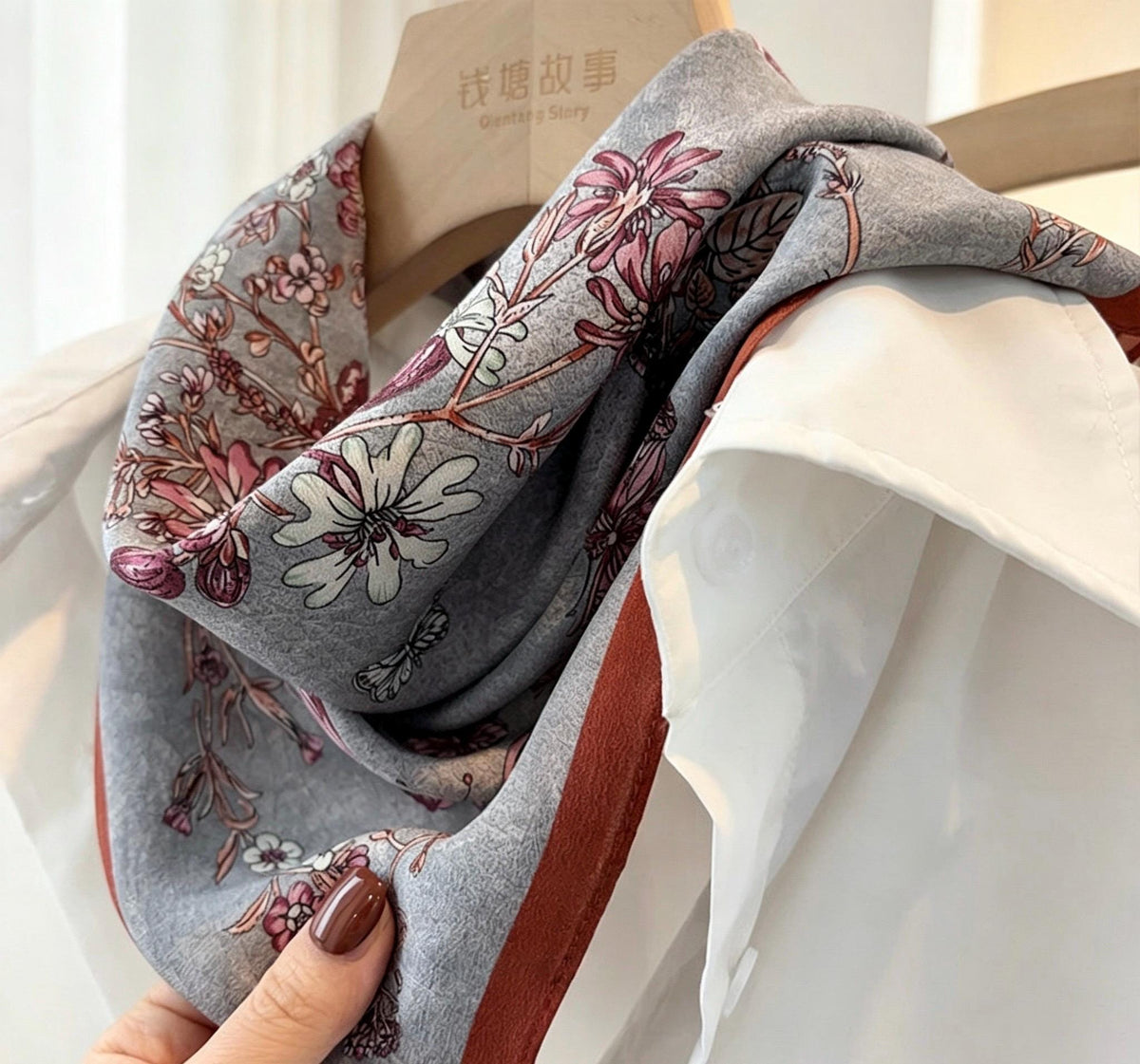 100% Mulberry Silk Scarf 25"x25" 65x65cm, Elegant Morandi Crepe de Chine Silk Neck Scarf, Luxury Hair Head Scarf, Chic Gift for Her, Summer