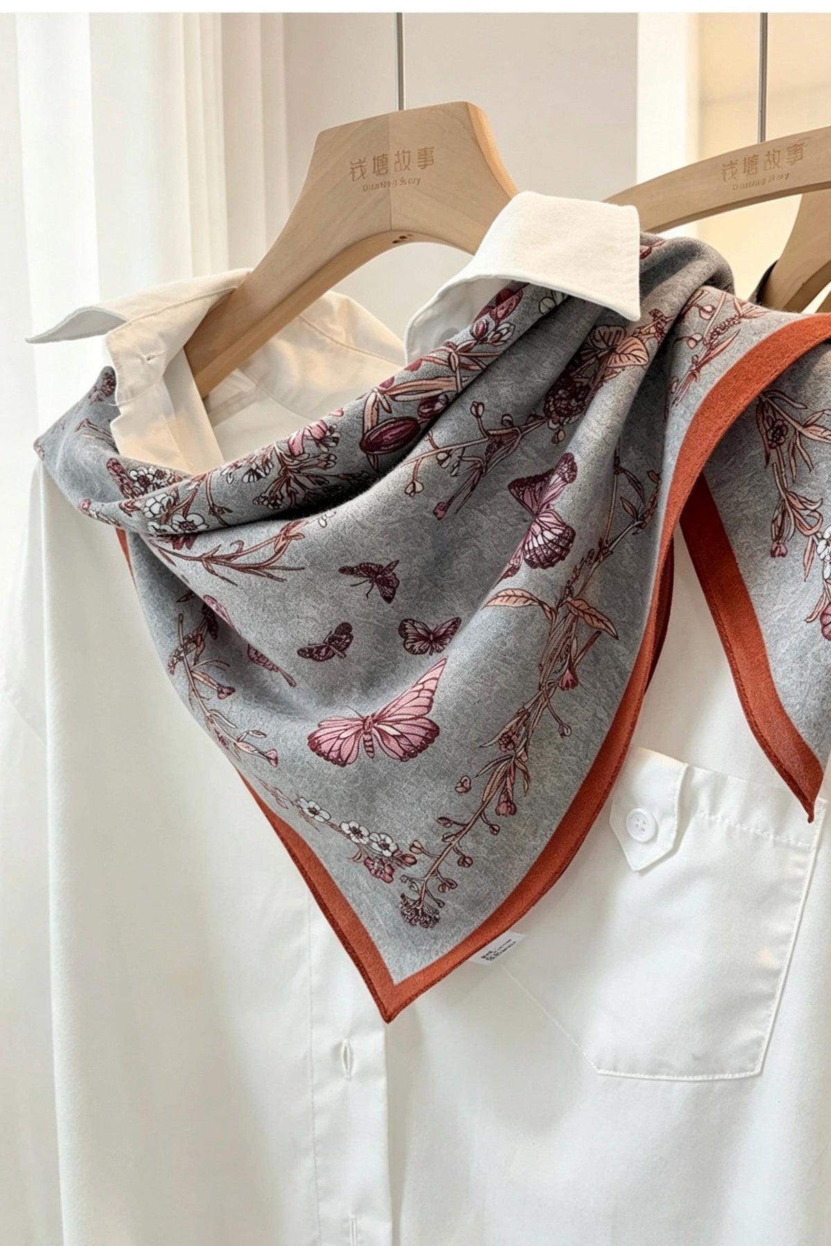 100% Mulberry Silk Scarf 25"x25" 65x65cm, Elegant Morandi Crepe de Chine Silk Neck Scarf, Luxury Hair Head Scarf, Chic Gift for Her, Summer