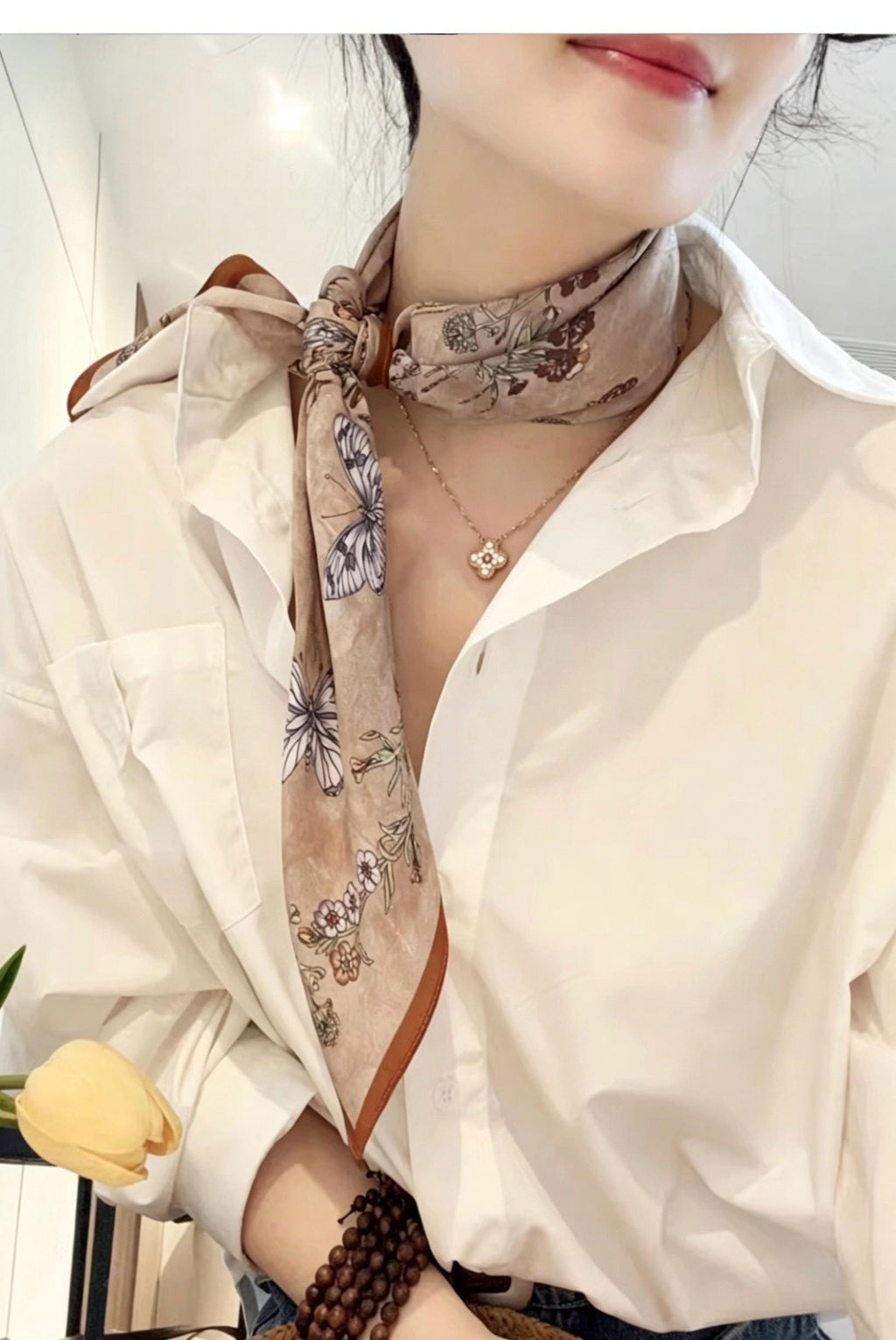 100% Mulberry Silk Scarf 25"x25" 65x65cm, Elegant Morandi Crepe de Chine Silk Neck Scarf, Luxury Hair Head Scarf, Chic Gift for Her, Summer