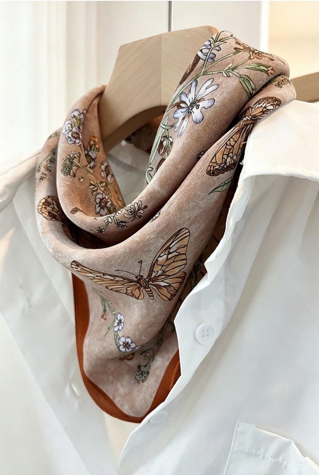 100% Mulberry Silk Scarf 25"x25" 65x65cm, Elegant Morandi Crepe de Chine Silk Neck Scarf, Luxury Hair Head Scarf, Chic Gift for Her, Summer