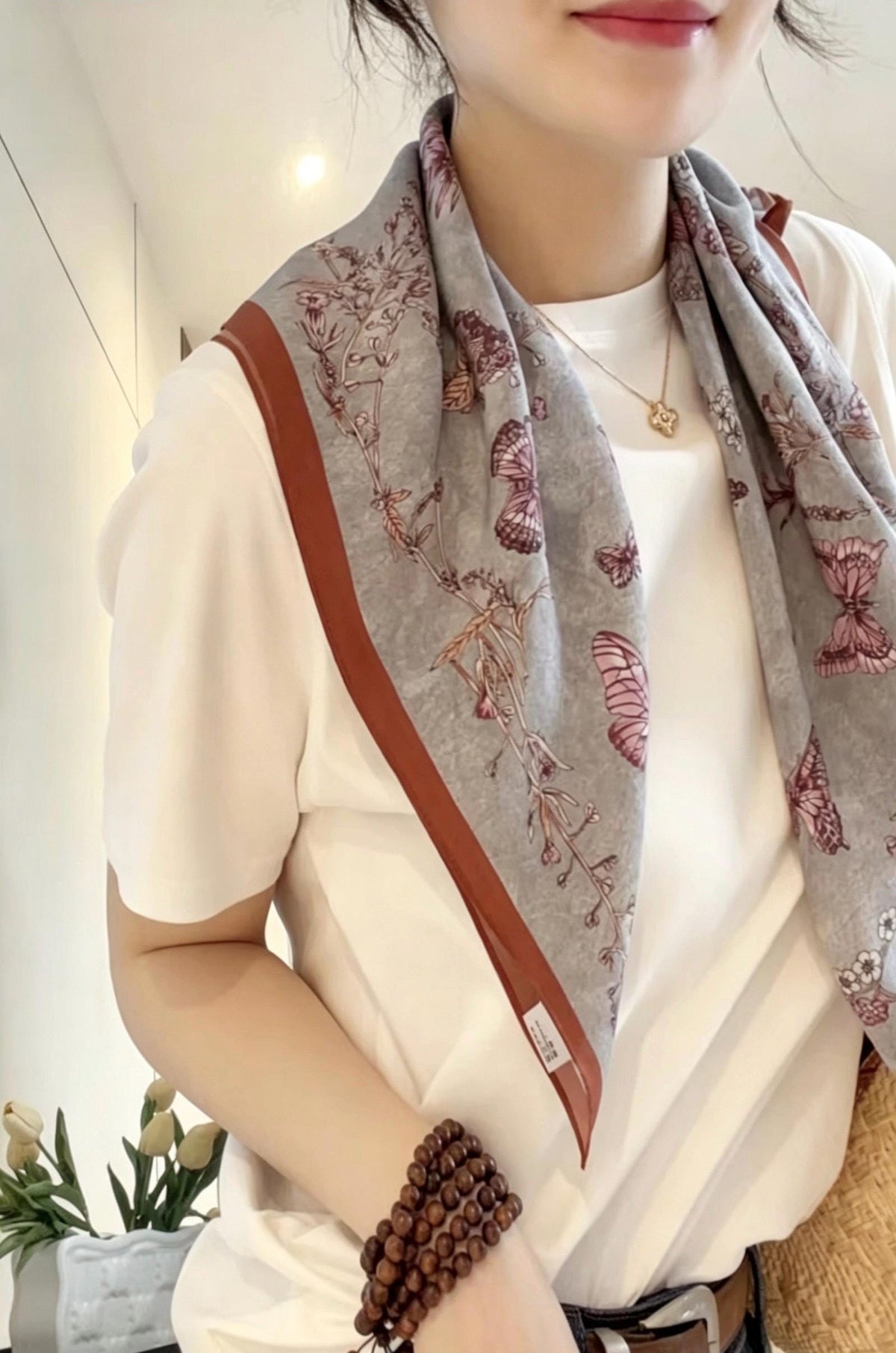 100% Mulberry Silk Scarf 25"x25" 65x65cm, Elegant Morandi Crepe de Chine Silk Neck Scarf, Luxury Hair Head Scarf, Chic Gift for Her, Summer